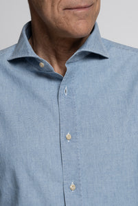 Camicia Bolzonella in Denim Lavato Azzurro