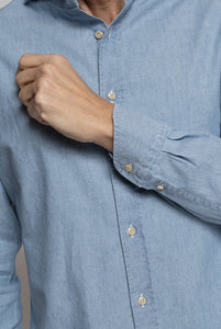 Camicia Bolzonella in Denim Lavato Azzurro