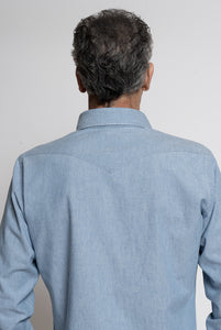 Camicia Bolzonella in Denim Lavato Azzurro