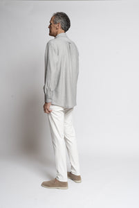 Overshirt in Jersey di Cotone spigato Grigio