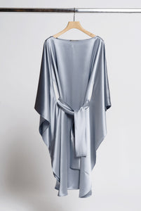 Abito Kimono in Raso di Seta Azzurro