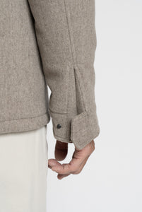 Field Jacket in Tessuto Loro Piana Beige Grigio Chiaro Melange - Realizzabile Anche Su Misura