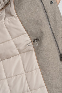 Field Jacket in Tessuto Loro Piana Beige Grigio Chiaro Melange - Realizzabile Anche Su Misura