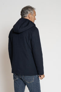 Jacke aus blauem Woll-Kaschmir-Stoff von Loro Piana