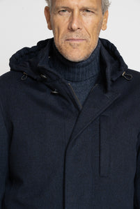 Jacke aus blauem Woll-Kaschmir-Stoff von Loro Piana