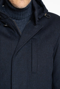 Jacke aus blauem Woll-Kaschmir-Stoff von Loro Piana