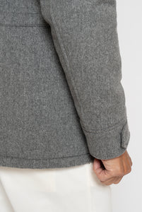 Jacket in Loro Piana Wool Cashmere Fabric color Melange Grey