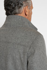 Jacket in Loro Piana Storm System Wool and Cashmere fabric color Melange Grey