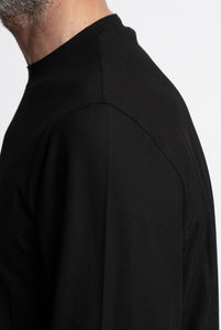 Maglia Leggera in Crêpe di Cotone Nero