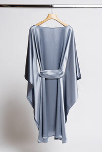 Abito Kimono in Raso di Seta Azzurro